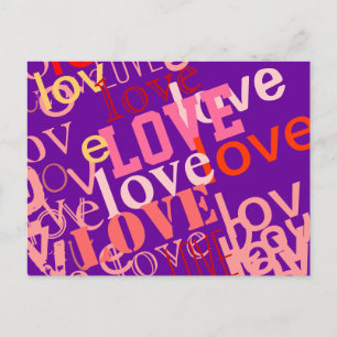 Typografie over de liefde briefkaart