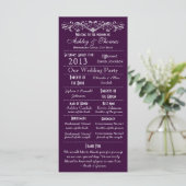  Typografie Paarse Wedding Programma V2 (Staand voorkant)