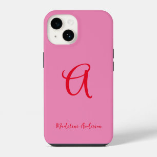 Typografie PInk Rood Modern Vrouwelijk iPhone 14 Hoesje