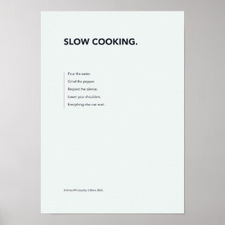 Typografie poster Slow Cooking