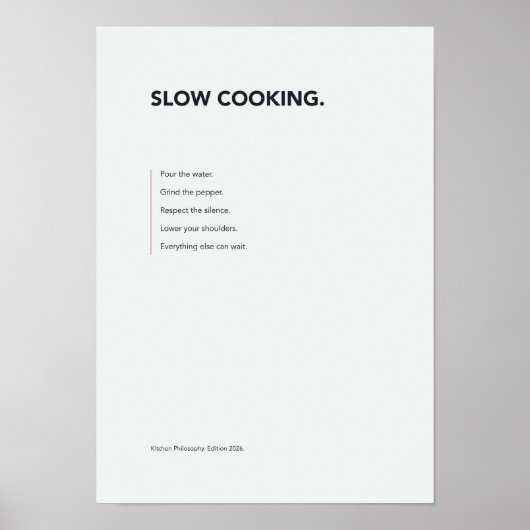 Typografie poster Slow Cooking (Voorkant)