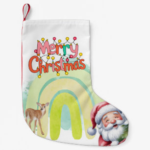 Typografie Prettig kerstfeest en lichten & herten Kleine Kerstsok