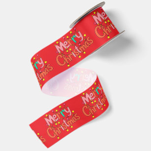Typografie Prettig kerstfeest en lichten Lint