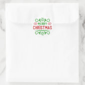 Typografie Prettig kerstfeest Ronde Sticker (Tas)
