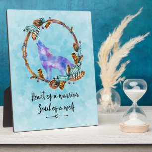 Typografie Quote met Wilde Wolf in een Boho Wreath Fotoplaat