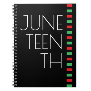 Typografie Red Black Green Juneteenth Notitieboek