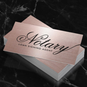 Typografie Roos Gold Notional Loan Signing Agent Visitekaartje