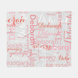 Typografie Roze Namen Grijs Fleece Deken