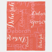 Typografie Roze namen op de Oranje rode rugzak Fleece Deken (Voorkant)