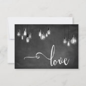 Typografie RSVP Edison Lights op schoolbord Kaartje (Achterkant)