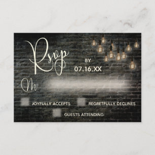 Typografie RSVP, Industrial Bricks,  Lights RSVP Kaartje