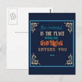 Typografie Rumi Quote - De wond Briefkaart (Voorkant / Achterkant)