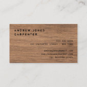 typografie rustiek donkerhout modern minimalistis visitekaartje (Achterkant)