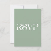 Typografie Sage Green QR code Bruiloft RSVP Kaartje (Achterkant)