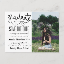 Typografie Save the Date Graduation Party Foto Aankondigingskaart