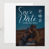 Typografie Script Foto Overlay Bruiloft Save The Date (Voorkant / Achterkant)
