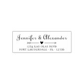 Typografie Script Hart Bruiloft Retouradres Zelfinktende Stempel (Design)