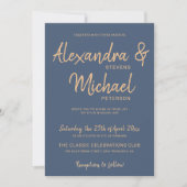 Typografie script marvy koper moderne bruiloft kaart (Voorkant)