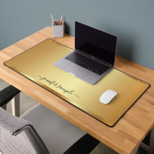 Typografie Script Naam Elegant Goud Modern Eenvoud Bureaumat
