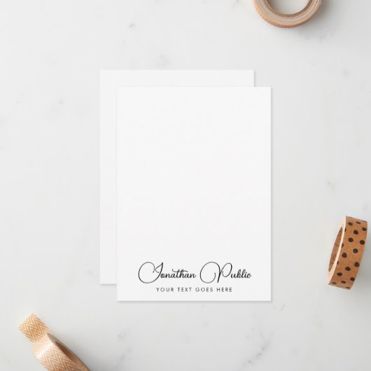 Typografie Script Naam Modern Vertical Sjabloon (Voorkant / Achterkant in situ)