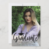 Typografie-script voor-/achterfoto-Afstuderen Invi Kaart (Voorkant)