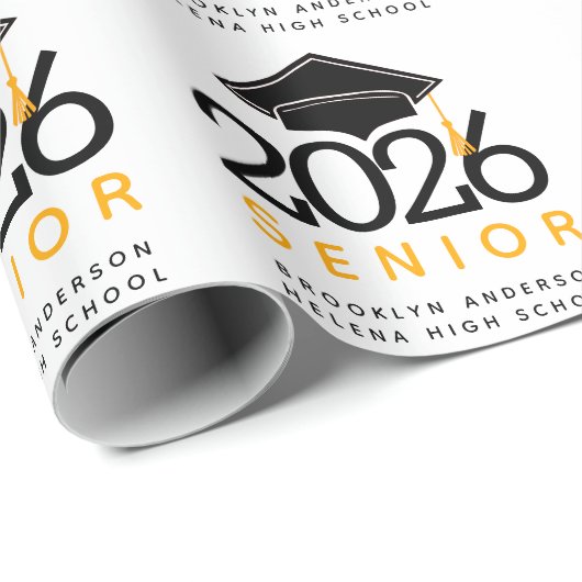 Typografie Senior Class of 2021 Afstuderen Cadeaupapier (Rol Hoek)