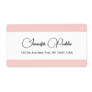 Typografie Sjabloon Blush Pink White Shipping Etiket