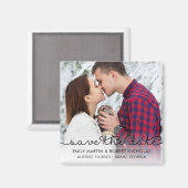 Typografie Sparen de DatumWedding Magnet Magneet (Voorkant / Achterkant)