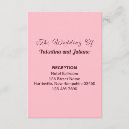 Typografie Stijl Roze Bruiloftsreceptie Portret Informatiekaartje