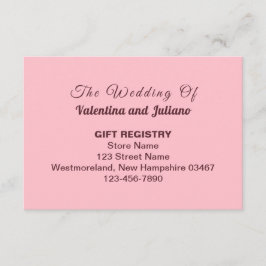 Typografie Stijl Roze Huwelijkscadeau Register Informatiekaartje