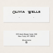  typografie Stud Oorbel Display Kaart (Voorkant /achterkant)