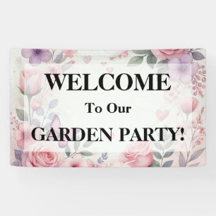 Typografie tekst bloemenharten romantische waterve spandoek