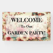 Typografie tekst bloesem kersenbloesem waterverf spandoek (Horizontaal)