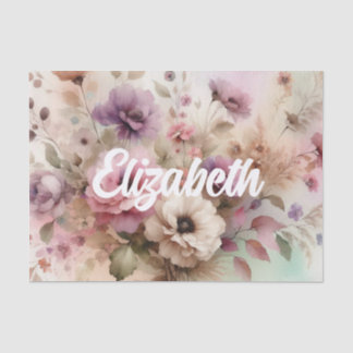 Typografie tekst Herfstbladeren en bloemen aquarel Tissuepapier