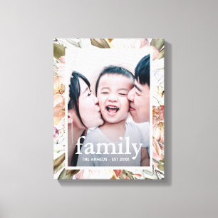 Typografie van de prachtige Floral Family Canvas Afdruk