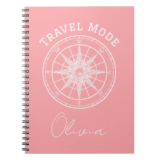 Typografie van de reismodus,  kompas, minimalistis notitieboek (Voorkant)