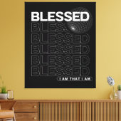 typografie van de zalige affirmatie canvas afdruk (Insitu (Woonkamer))