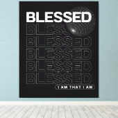 typografie van de zalige affirmatie canvas afdruk (Insitu (Houten vloer))