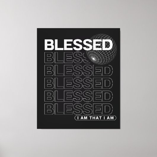 typografie van de zalige affirmatie canvas afdruk (Voorkant)