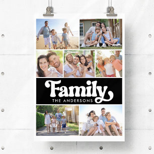 Typografie van familierendrong fotocollage poster