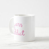 Typografie van garenverslaving koffiemok (Voorkant links)