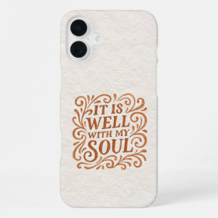 Typografie van 'Het is goed met mijn ziel' iPhone 16 Plus Hoesje
