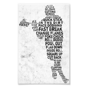 Typografie van Lacrosse Player Foto Afdruk