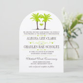 Typografie van Lime Green Beach Palm Destination Kaart (Staand voorkant)