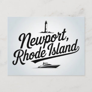 Typografie van Newport, Rhode Island Feestdagenkaart