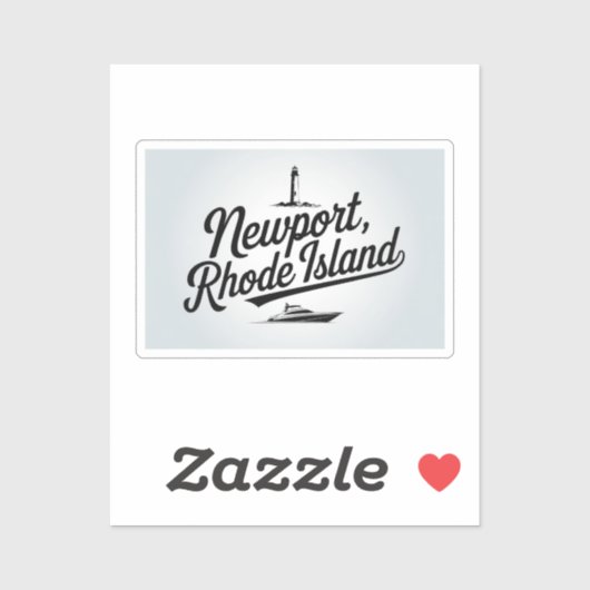 Typografie van Newport, Rhode Island Sticker (Vel)
