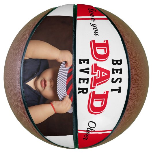Typografie van Red Best Pap Ever Vader Basketbal (Verticaal)