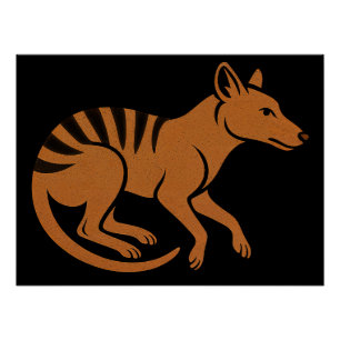  typografie van thylacine ontwerp perfect poster