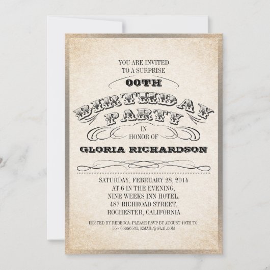  TYPOGRAFIE VERJAARDAG UITNODIGINGEN (Voorkant)