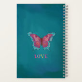  Typografie Vlinders Roze Naam Notitieboek (Achterkant)